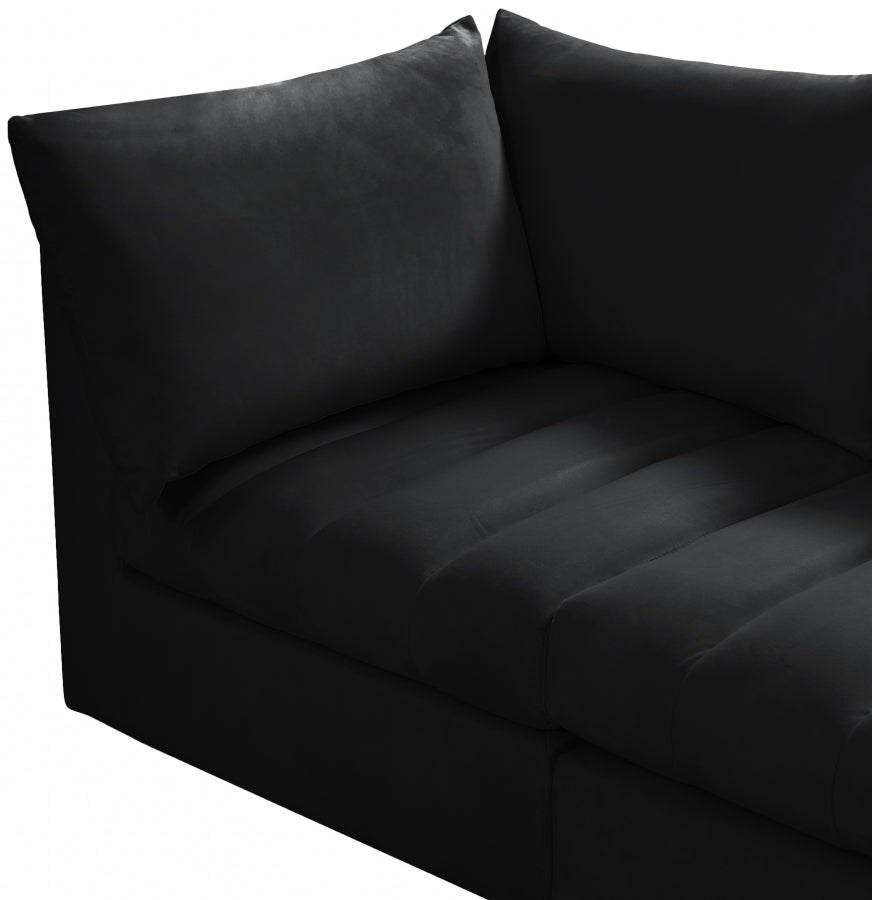 Jacob Black Velvet Modular Loveseat from Meridian - Luna Furniture