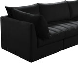 Jacob Black Velvet Modular Loveseat from Meridian - Luna Furniture