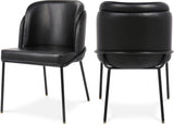 Jagger Black Faux Leather Dining Chair, Set of 2 from Meridian - Luna Furniture