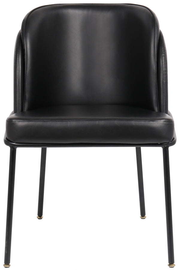 Jagger Black Faux Leather Dining Chair, Set of 2 from Meridian - Luna Furniture