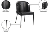 Jagger Black Faux Leather Dining Chair, Set of 2 from Meridian - Luna Furniture