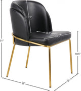 Jagger Black Faux Leather Dining Chair from Meridian - Luna Furniture