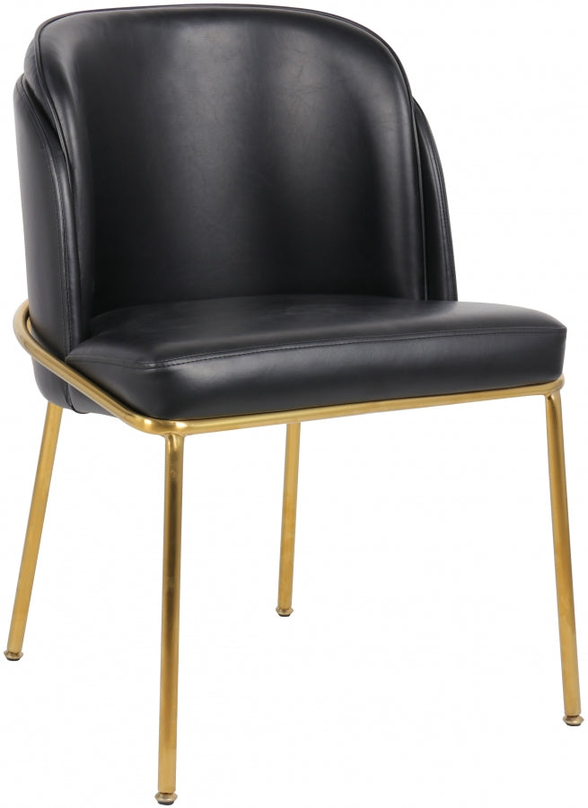 Jagger Black Faux Leather Dining Chair from Meridian - Luna Furniture