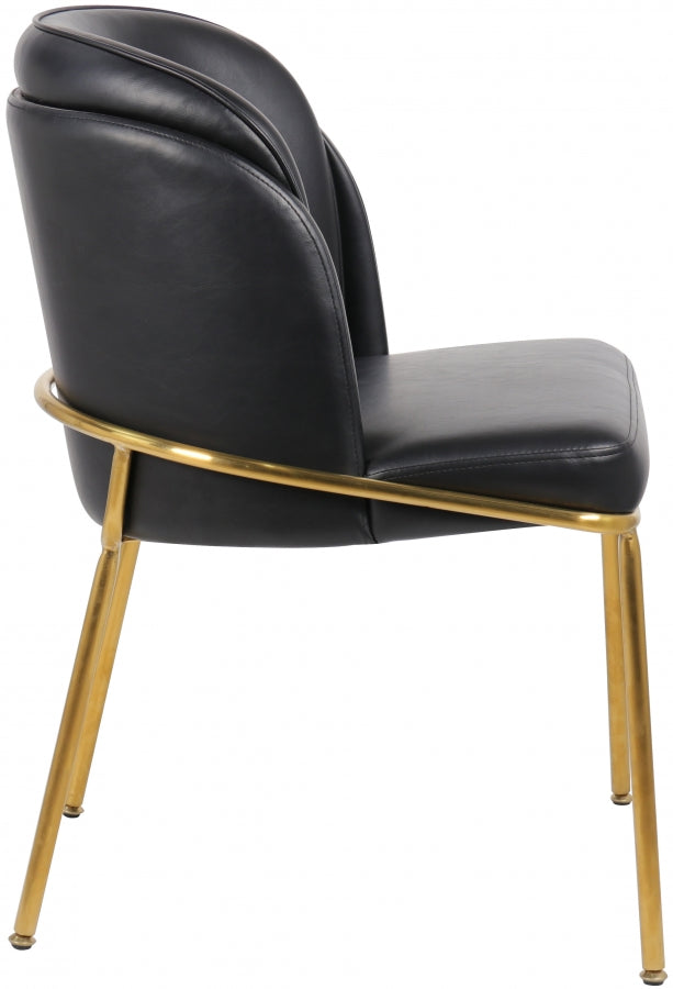 Jagger Black Faux Leather Dining Chair from Meridian - Luna Furniture