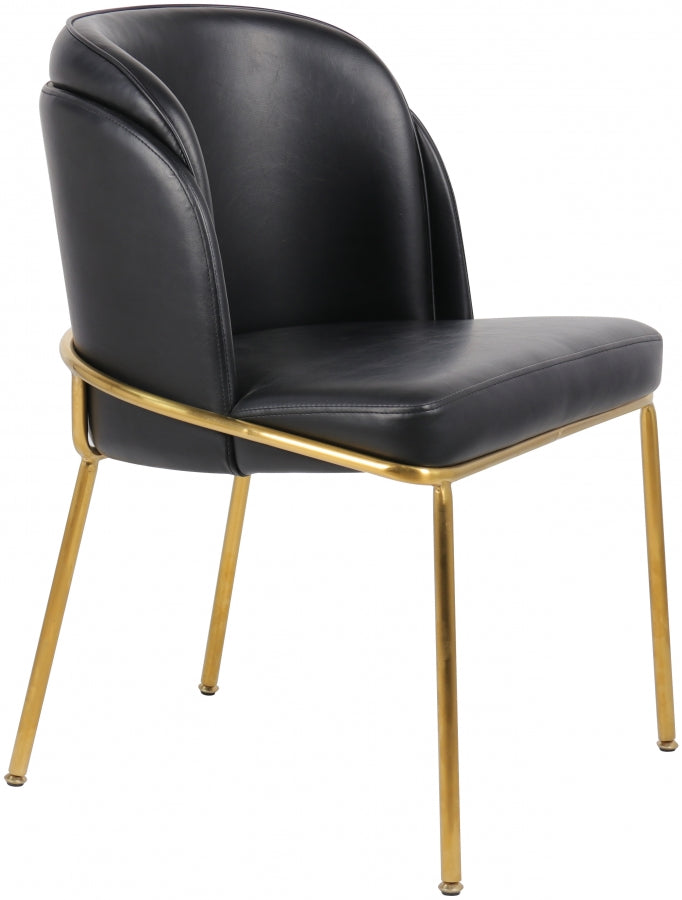 Jagger Black Faux Leather Dining Chair from Meridian - Luna Furniture