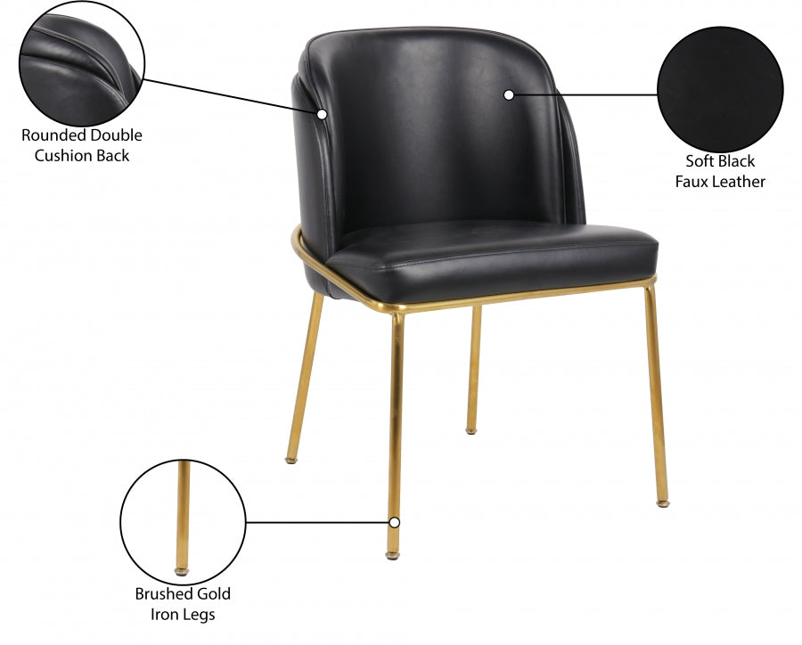 Jagger Black Faux Leather Dining Chair from Meridian - Luna Furniture