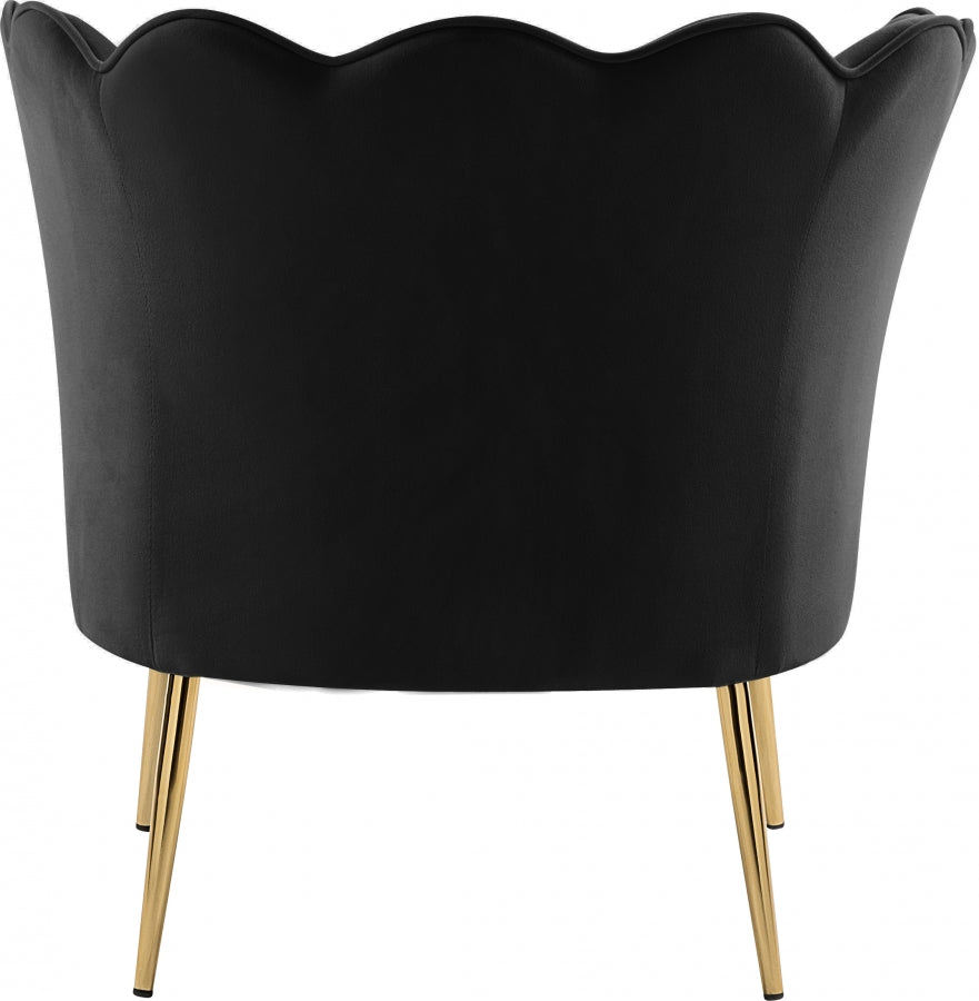 Jester Black Velvet Accent Chair from Meridian - Luna Furniture