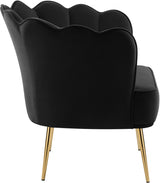 Jester Black Velvet Accent Chair from Meridian - Luna Furniture