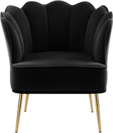 Jester Black Velvet Accent Chair from Meridian - Luna Furniture