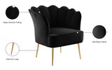 Jester Black Velvet Accent Chair from Meridian - Luna Furniture