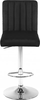 Joel Black Velvet Adjustable Bar | Counter Stool from Meridian - Luna Furniture