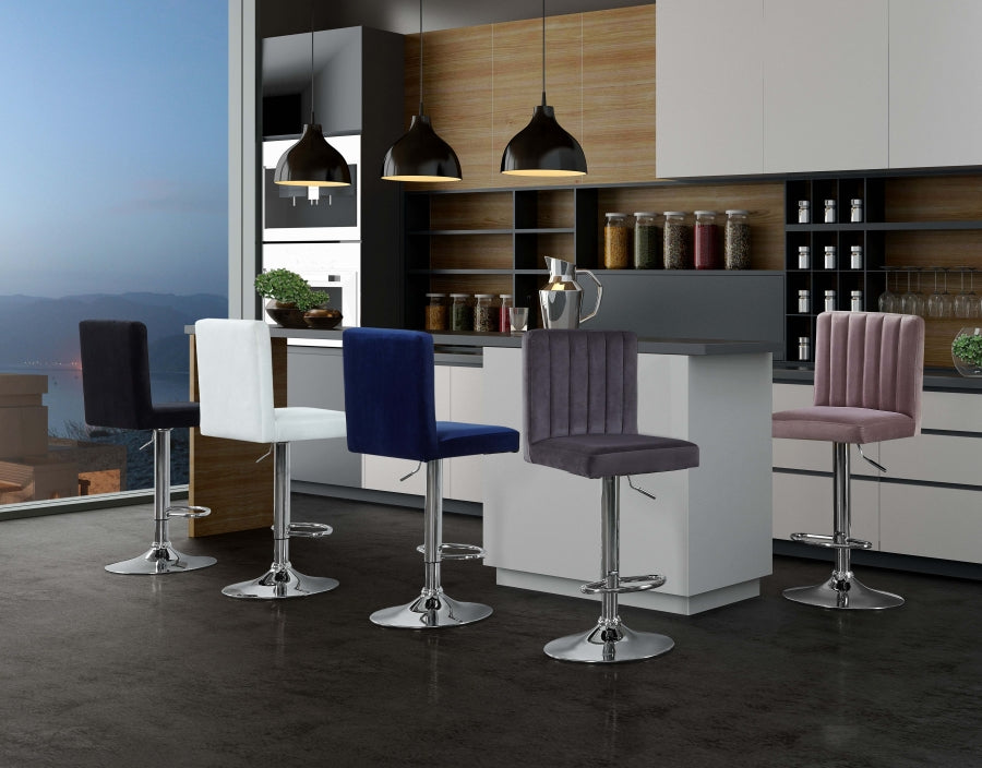 Joel Black Velvet Adjustable Bar | Counter Stool from Meridian - Luna Furniture