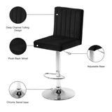 Joel Black Velvet Adjustable Bar | Counter Stool from Meridian - Luna Furniture