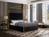 Jones Black Velvet King Bed from Meridian - Luna Furniture