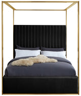 Jones Black Velvet King Bed from Meridian - Luna Furniture