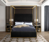 Jones Black Velvet King Bed from Meridian - Luna Furniture