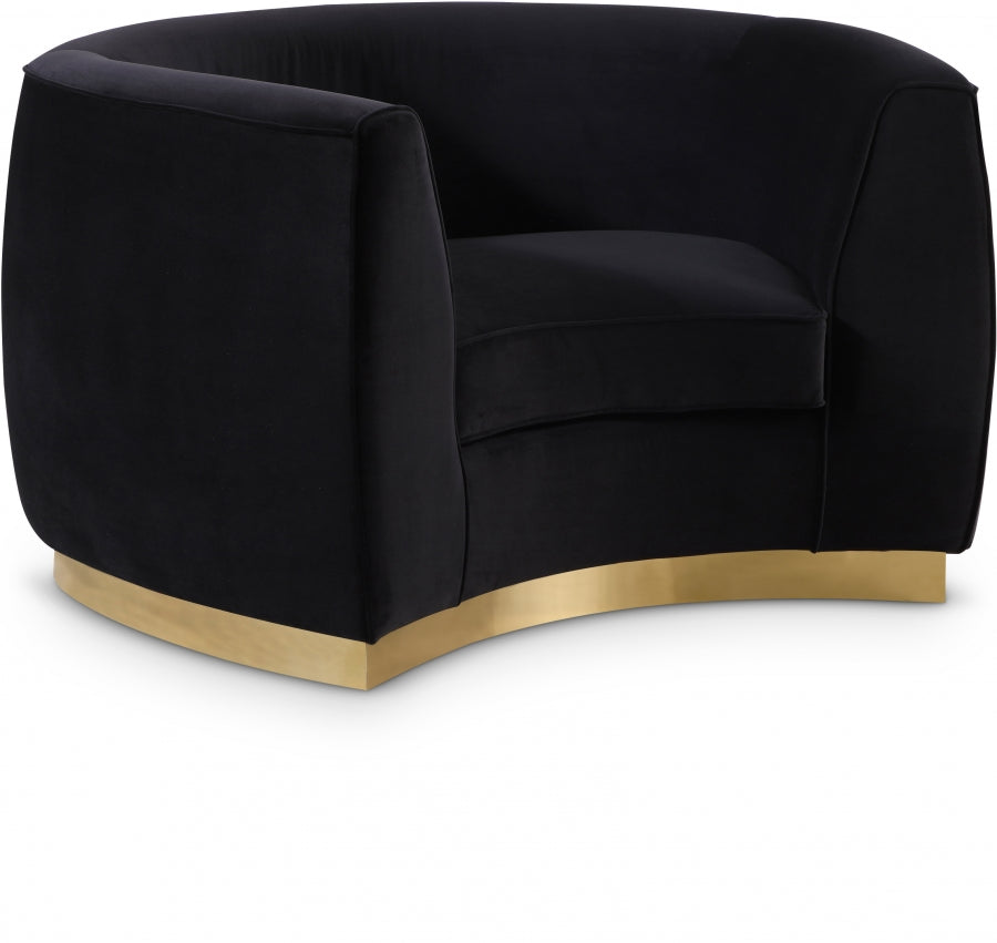 Julian Black Velvet Chair from Meridian - Luna Furniture