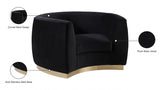 Julian Black Velvet Chair from Meridian - Luna Furniture