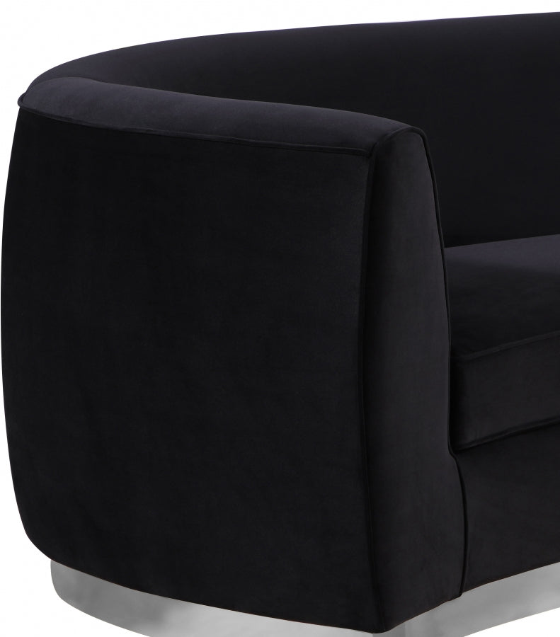 Julian Black Velvet Chair from Meridian - Luna Furniture