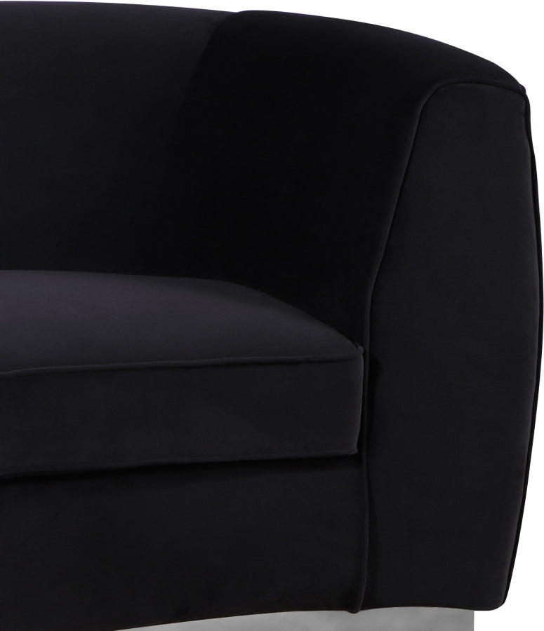 Julian Black Velvet Chair from Meridian - Luna Furniture