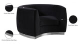 Julian Black Velvet Chair from Meridian - Luna Furniture