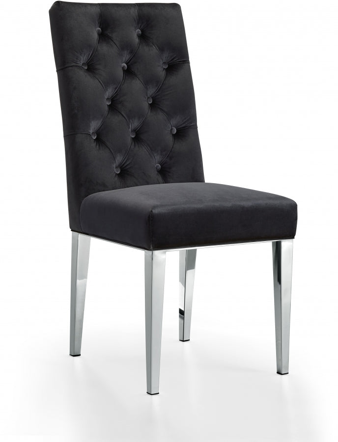 Juno Black Velvet Dining Chair, Set of 2 from Meridian - Luna Furniture