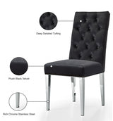 Juno Black Velvet Dining Chair, Set of 2 from Meridian - Luna Furniture