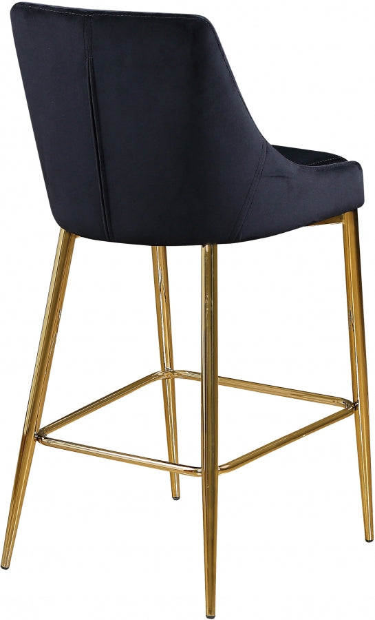 Karina Black Velvet Counter Stool, Set of 2 from Meridian - Luna Furniture