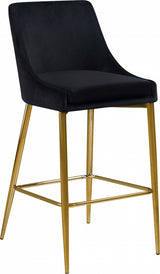 Karina Black Velvet Counter Stool, Set of 2 from Meridian - Luna Furniture