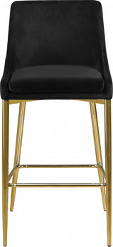 Karina Black Velvet Counter Stool, Set of 2 from Meridian - Luna Furniture