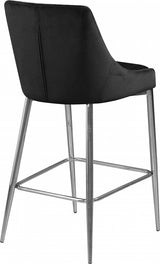 Karina Black Velvet Counter Stool, Set of 2 from Meridian - Luna Furniture