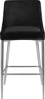 Karina Black Velvet Counter Stool, Set of 2 from Meridian - Luna Furniture