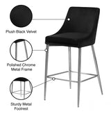 Karina Black Velvet Counter Stool, Set of 2 from Meridian - Luna Furniture