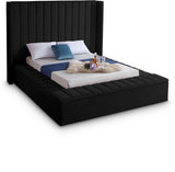 Kiki Black Velvet Full Bed from Meridian - Luna Furniture