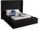 Kiki Black Velvet Full Bed from Meridian - Luna Furniture