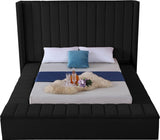 Kiki Black Velvet Full Bed from Meridian - Luna Furniture