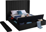 Kiki Black Velvet Full Bed from Meridian - Luna Furniture