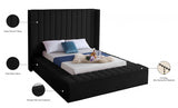 Kiki Black Velvet Full Bed from Meridian - Luna Furniture