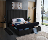 Kiki Black Velvet Queen Bed from Meridian - Luna Furniture