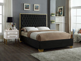 Lana Black Velvet Full Bed from Meridian - Luna Furniture