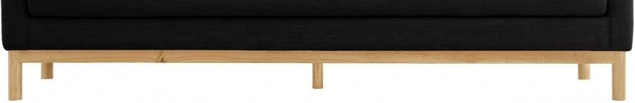 Black Langham Linen Textured Fabric Sofa from Meridian - Luna Furniture