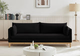 Black Langham Linen Textured Fabric Sofa from Meridian - Luna Furniture