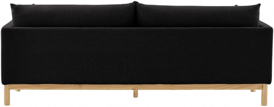 Black Langham Linen Textured Fabric Sofa from Meridian - Luna Furniture