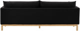 Black Langham Linen Textured Fabric Sofa from Meridian - Luna Furniture