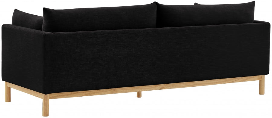 Black Langham Linen Textured Fabric Sofa from Meridian - Luna Furniture