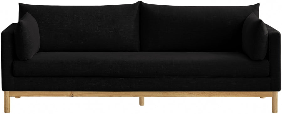 Black Langham Linen Textured Fabric Sofa from Meridian - Luna Furniture