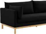 Black Langham Linen Textured Fabric Sofa from Meridian - Luna Furniture