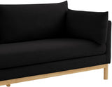 Black Langham Linen Textured Fabric Sofa from Meridian - Luna Furniture