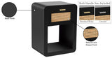 Langham Black Nightstand from Meridian - Luna Furniture