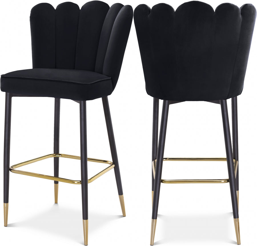 Lily Black Bar Stool, Set of 2 from Meridian - Luna Furniture